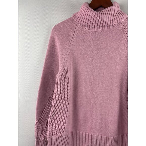 Isaac Mizrahi Live! Womens XS Pink Turtleneck Sweater Cotton Blend - Picture 2 of 5
